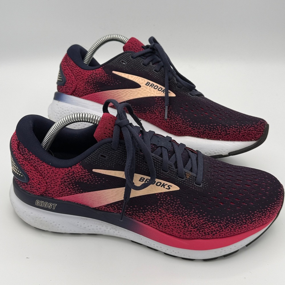 Brooks Ghost 14 Running Shoes Women's 10 Purple Pink Ombre Athletic Gym Sneakers
